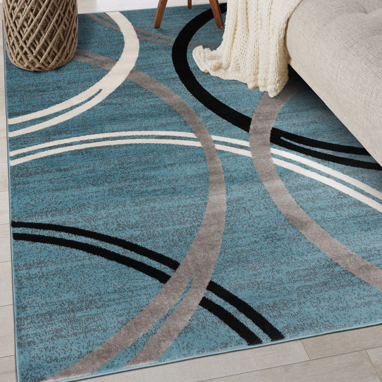 Wade Logan® Tolchester Abstract Blue Area Rug & Reviews Wayfair